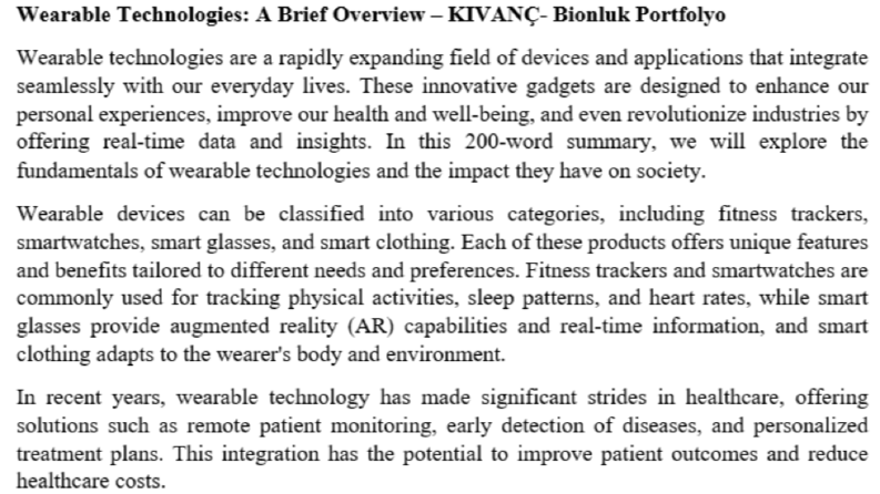 Wearable Tech