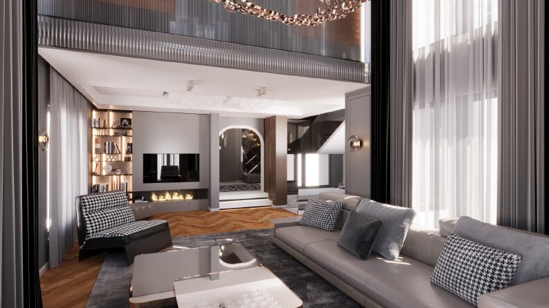 Villa 3d iç mekan tasarımı