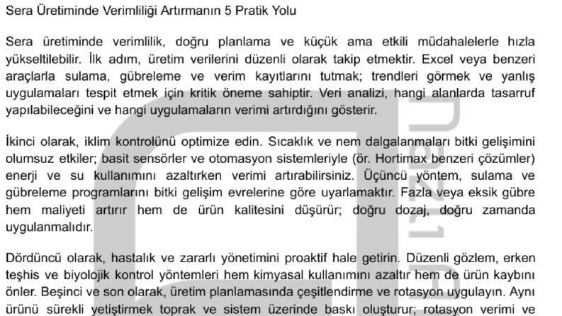 Sera Üretiminde Verimliliği Artırmanın 5 Pratik Yolu 