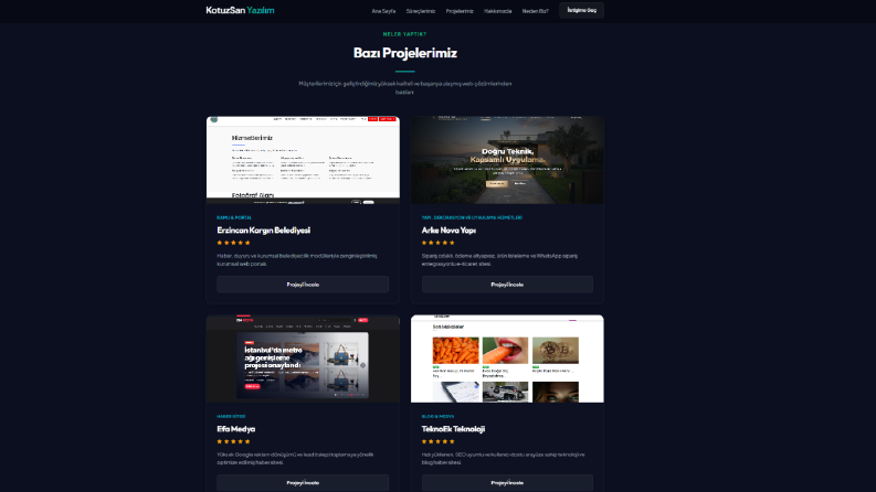 Bazı web site projelerim