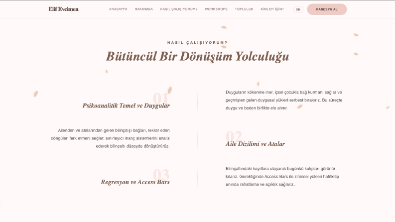 Elif Evcimen - Portfolyo ve Randevu Platformu