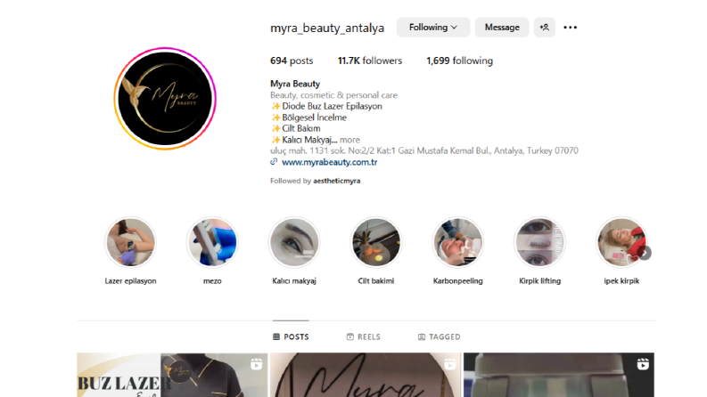 Myra Beauty instagram