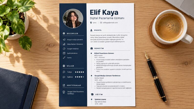Elif Kaya, dijital pazarlama uzmanı CV çalışması.