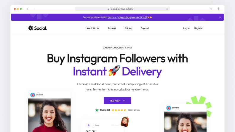 Social. Landing Page