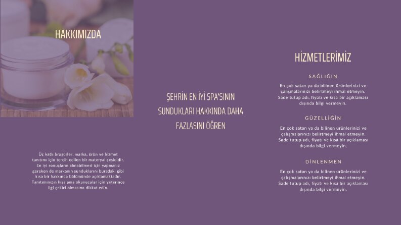 Kozmetik Markası İçin Minimalist Üç Kırmalı Broşür Tasarımı