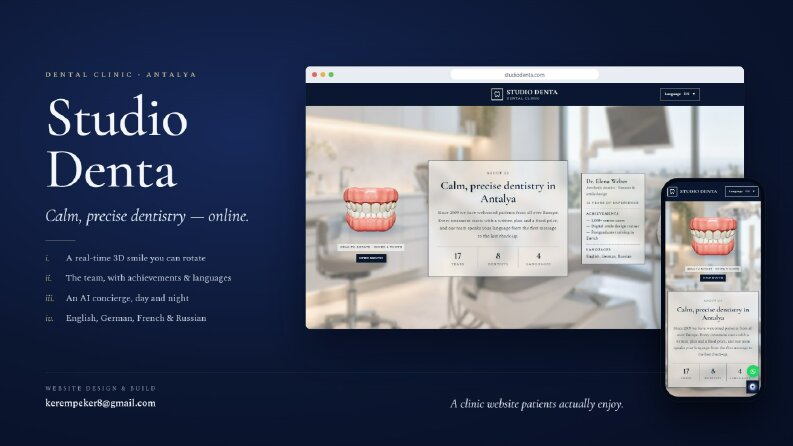 Studio Denta - Diş Kliniği Web Sitesi