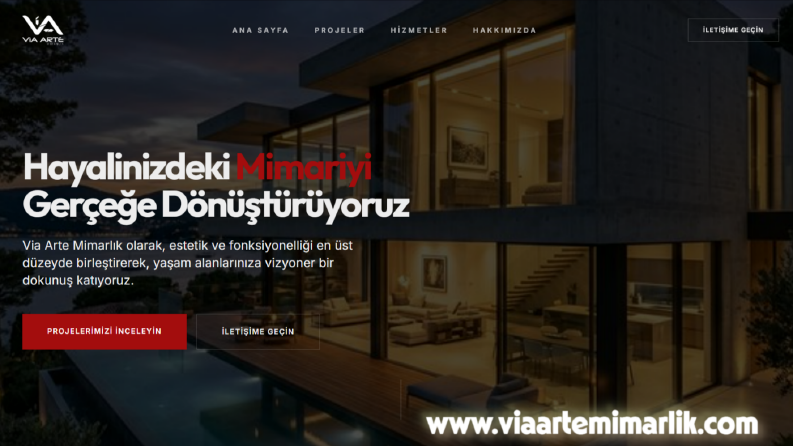 Via Arte Mimarlık Profesyonel Kurumsal Web Sitesi