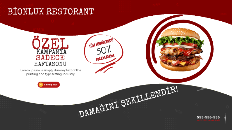 Bir menü tasarımı örneği