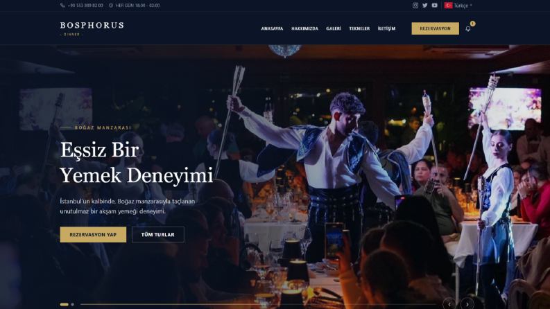 Bosphorus Dinner Özel WordPress Sitesi