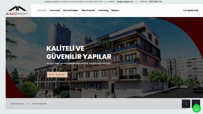 M.AVCI İnşaat Websitesi