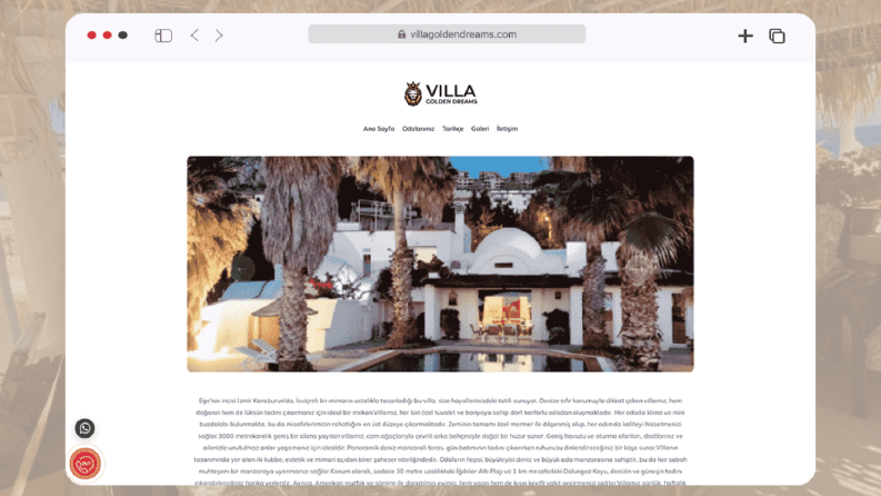 Villa Golden Dreams Kurumsal Web Sitesi
