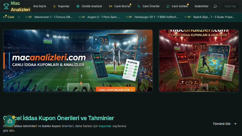 Ben spor analiz platformu için özel yazılım yaptım