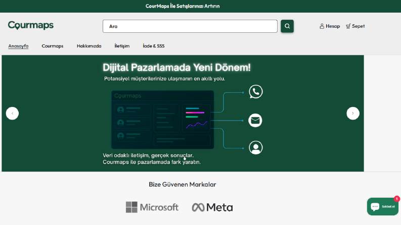 courmaps.com sitesine ait ana sayfa alıntısı