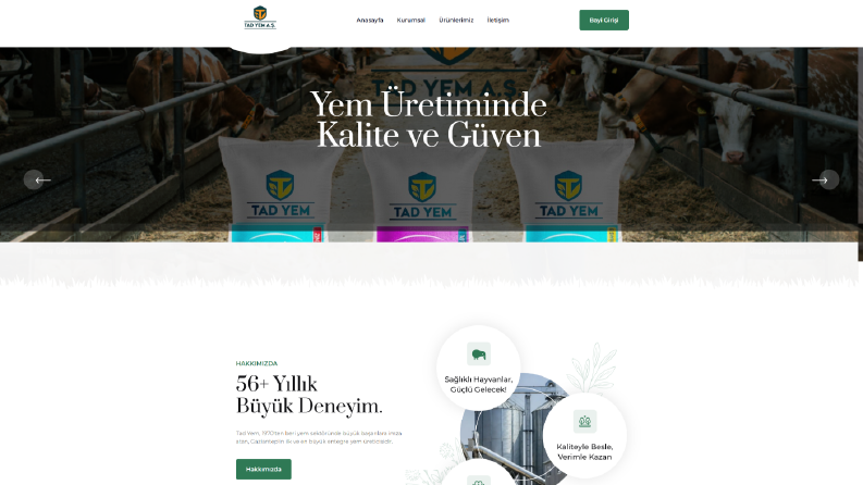 Tad Yem A.Ş. - Endüstriyel Üretim ve Kurumsal Web Tasarımı