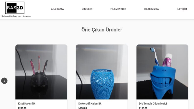 BAS3D - Katalog Site Tasarımı