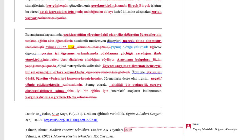 Redaksiyon ve Metin Düzenleme