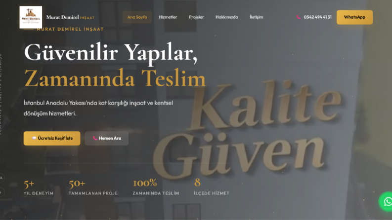 Murat Demirel İnşaat - Kurumsal Web Sitesi