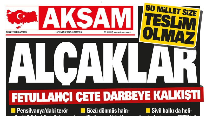 Akşam Gazetesi - Kapak Sayfası Tasarımları