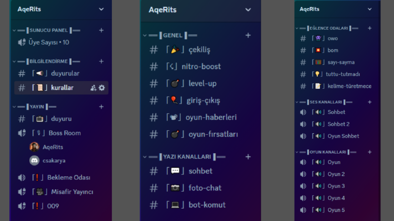 Discord - Örnek Yayıncı Sunucusu