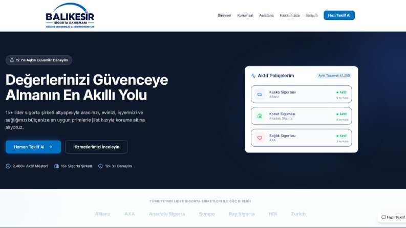 Sigorta Danışmanlığı İçin Kurumsal Web Sitesi Tasarımı
