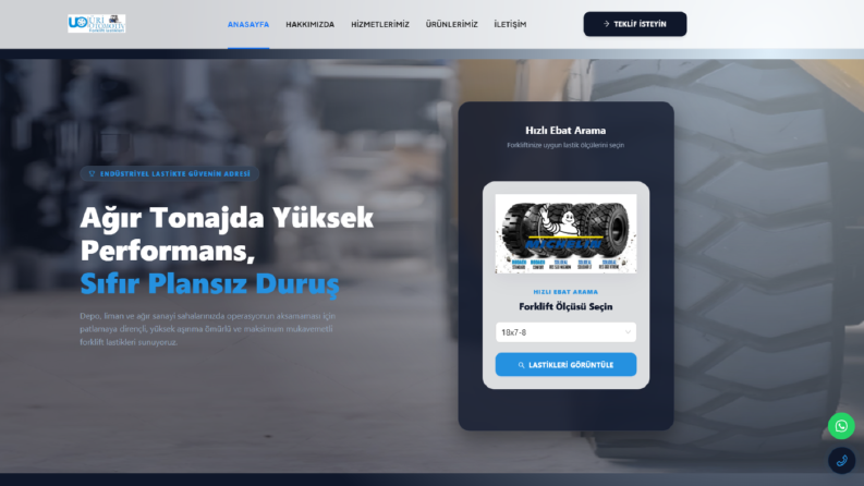 Üri Otomotiv - Forklift Lastiği Web Sitesi & Katalog