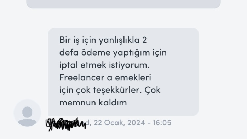 İptal olan iş