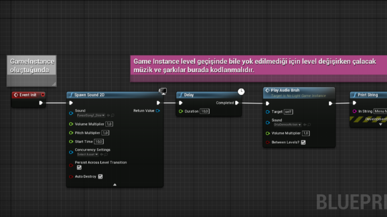 Unreal Engine 4 Kod açıklamaları ve derslerden SS'ler