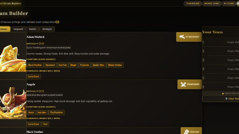 Marvel Rivals Team Builder