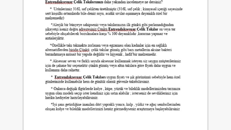 Web sitesi içeriği-Ürün tanıtımı