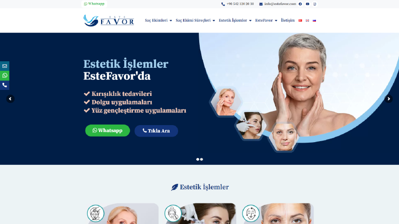 estefavor Özel tasarım web sitesi (Wordpress)