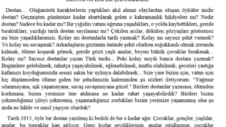 Çanakkale Savaşı Dergi Yazısı