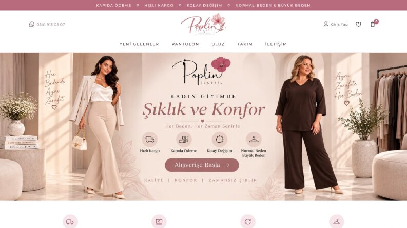 Poplin Tekstil - Kadın Giyim E-Ticaret Sitesi