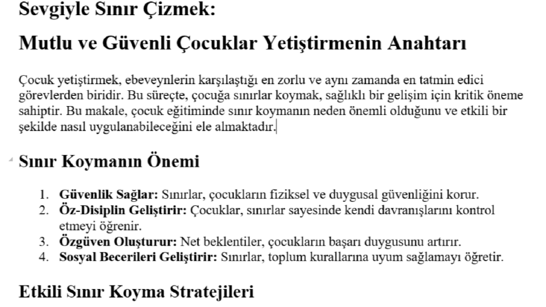 Çocuk Eğitiminde Sınırlar