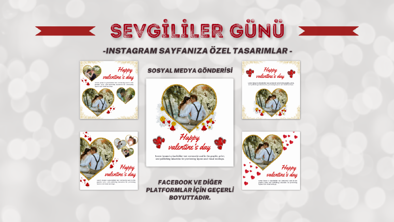 Sevgililer günü 14 şubat gönderi şablonu