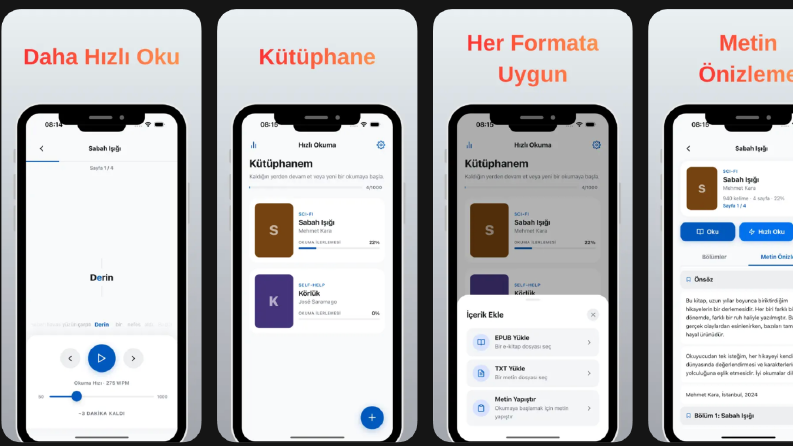 React Native ile Geliştirilmiş Hızlı Okuma Mobil Uygulaması