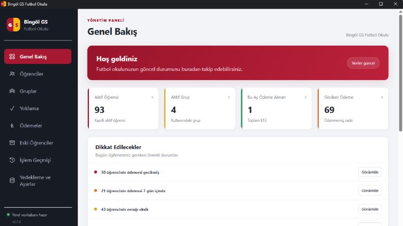 SPOR OKULU MOBİL UYGULAMASI