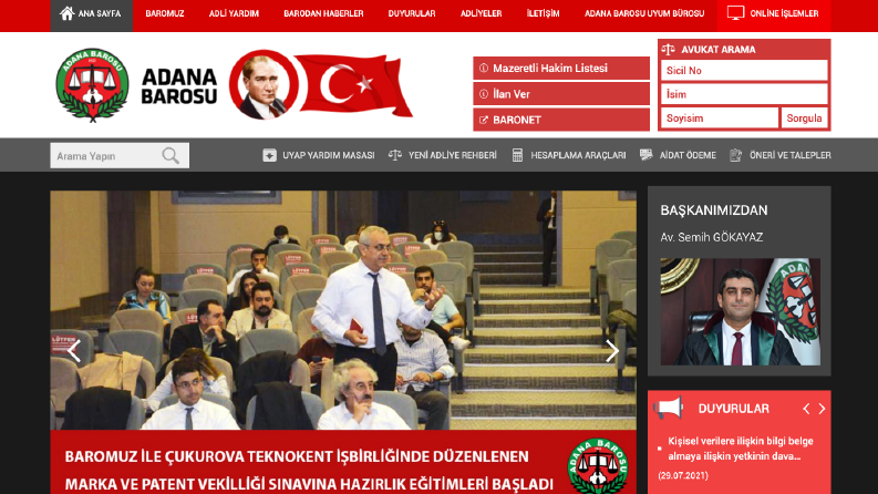 Adana Barosu Web Sitesi