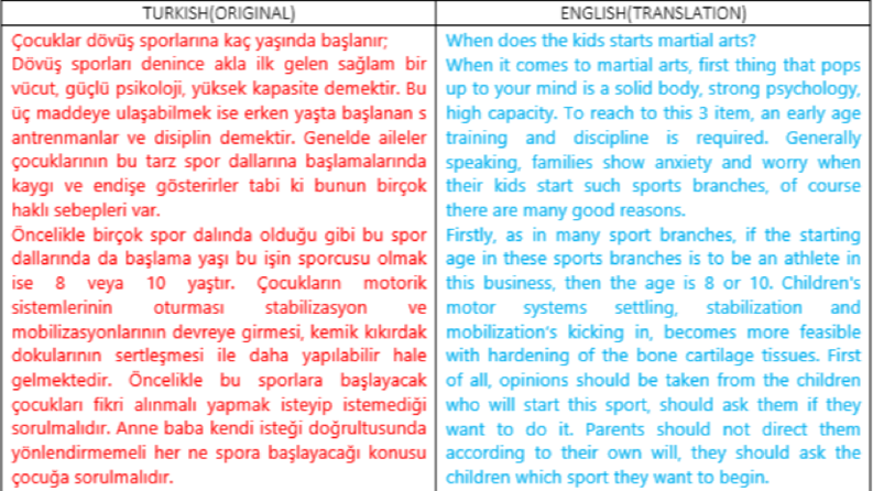 İngilizceden Türkçeye Kısa Metin Çevirisi