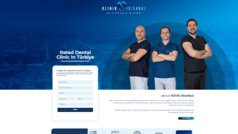 Klinik İstanbul Web Sitesi Örnek Çalışma