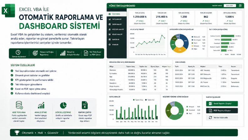 Excel VBA ile Otomatik Raporlama ve Dashboard Sistemi