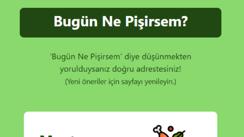 Bugün Ne Pişirsem?