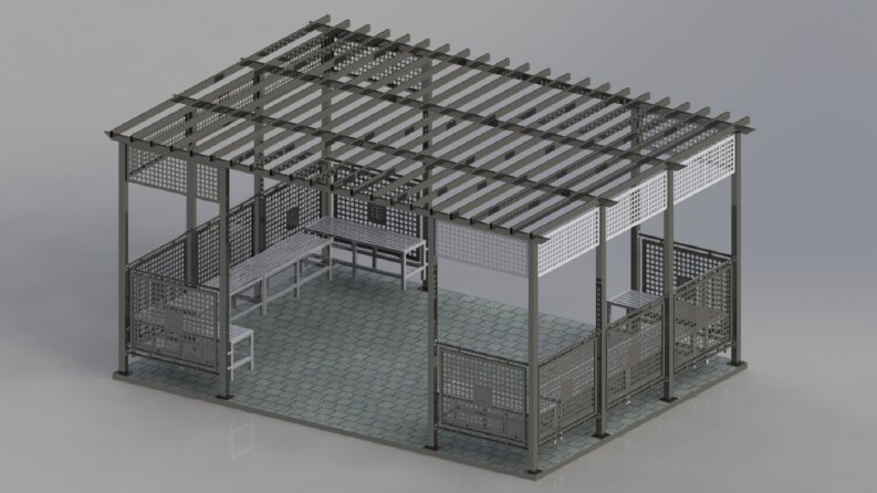 Çardak tasarımı - 3d tasarım - solidworks