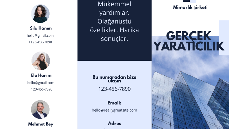 Mimarlık Şirketi ve Spa salonuna özel Broşür 