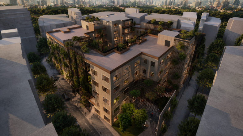 Yeşil Avlulu Sosyal Konut Yerleşkesi - Dış Mekan Render
