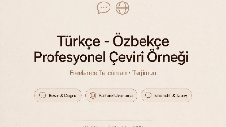 Türkçe - Özbekçe Profesyonel Çeviri Örneği
