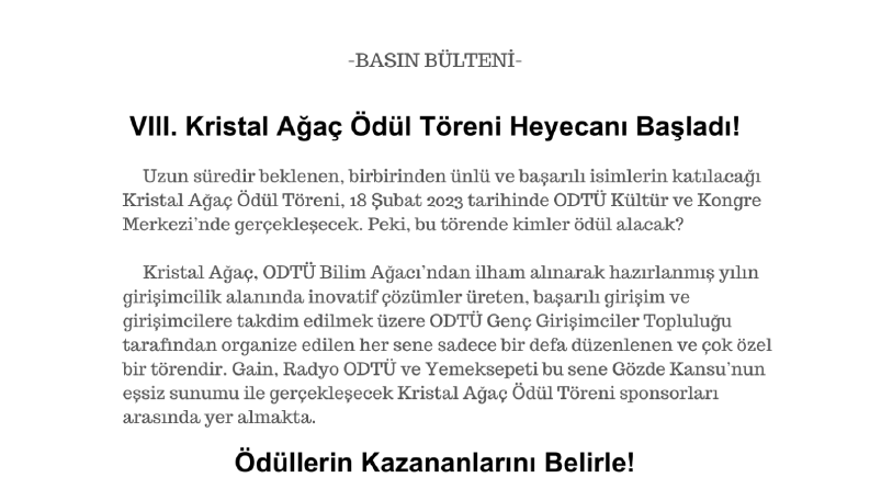 Basın Bülteni