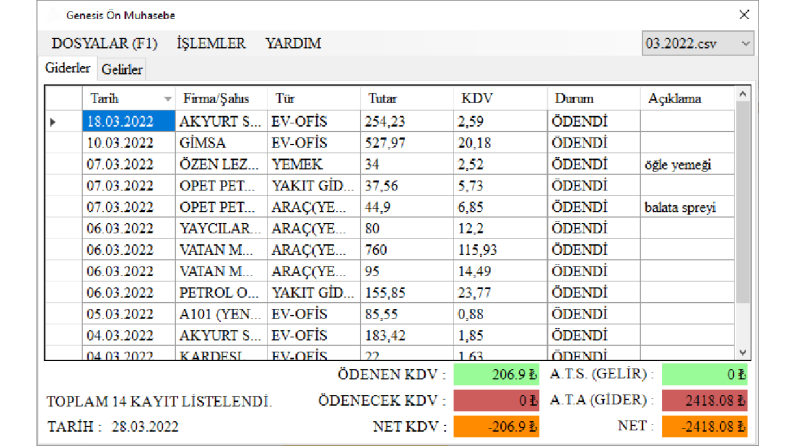 C# - Ön Muhasebe Programı