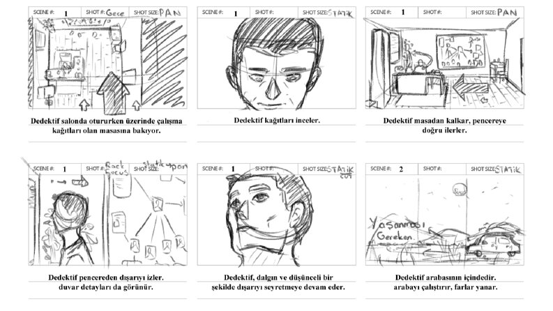 storyboard çalışmalarım