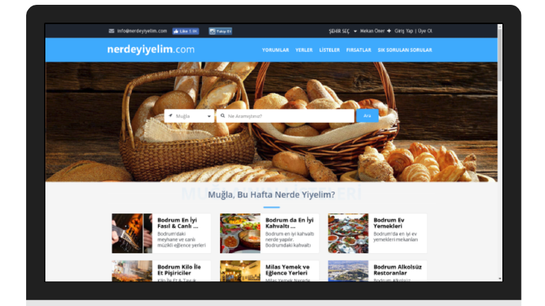 Nerde Yiyelim - Web Sitesi Tasarımı