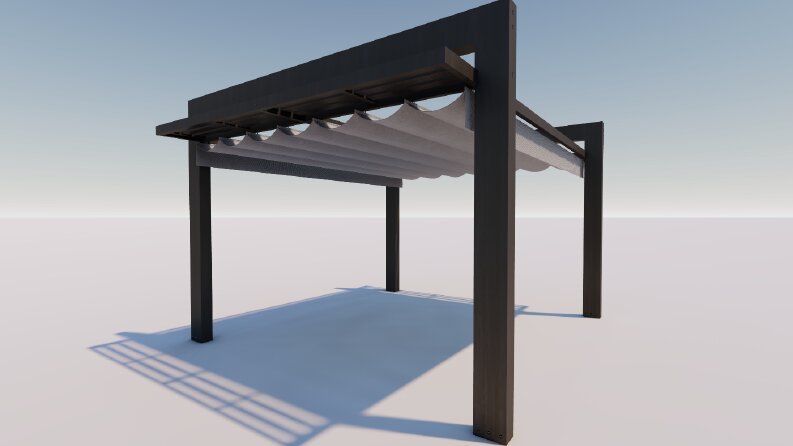 Membran ve ahşap pergola tasarımı